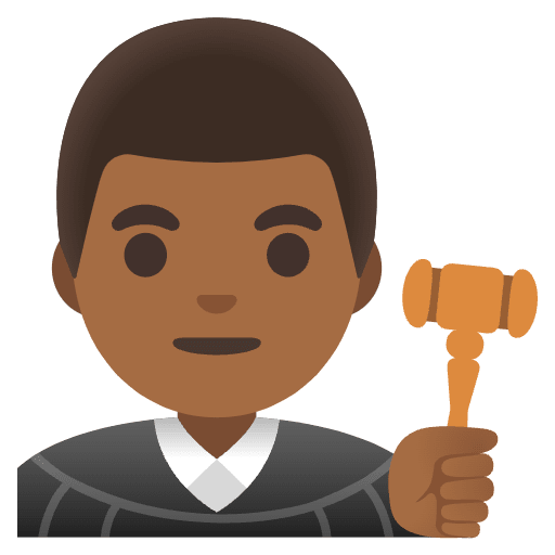 Man Judge Medium Dark Skin Tone Emoji from Noto Emoji Set
