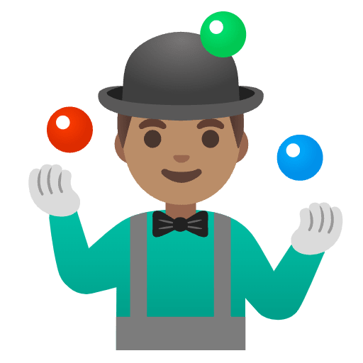 Man Juggling Medium Skin Tone Element from Noto Emojis Set