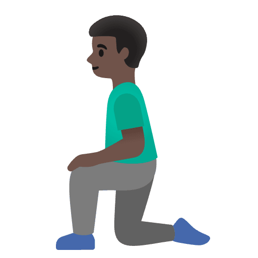 Man Kneeling Dark Skin Tone Element from Noto Emojis Set