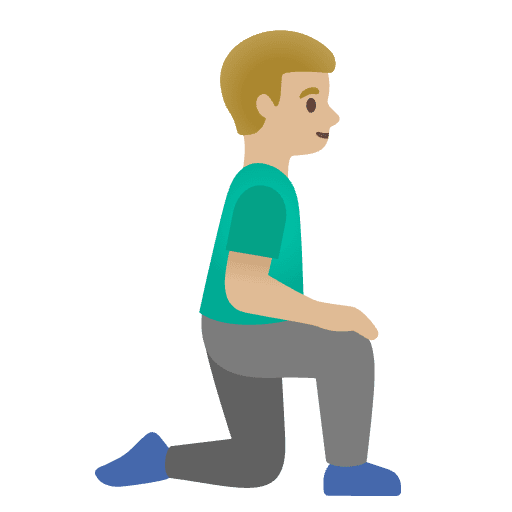 Man Kneeling Facing Right Medium Light Skin Tone Emoji from Noto Emojis Set