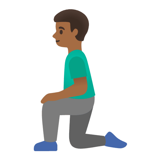 Man Kneeling Medium Dark Skin Tone Emoji from Noto Emojis Set