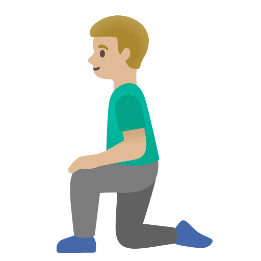 Man Kneeling Medium Light Skin Tone Emoji from Noto Emoji Set
