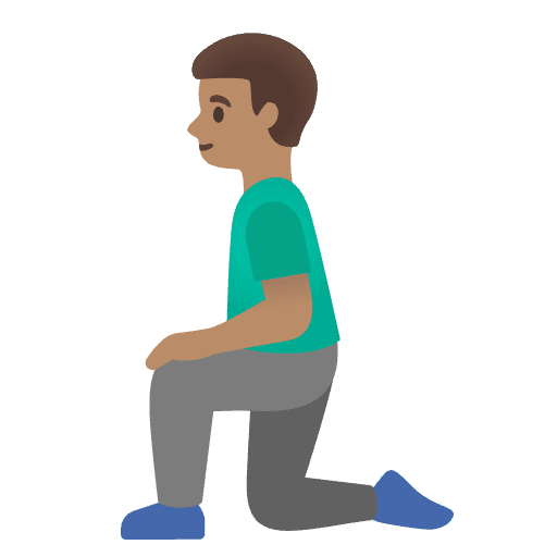 Man Kneeling Medium Skin Tone Emoji from Noto Emojis Set