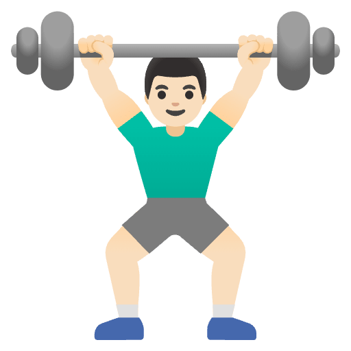 Man Lifting Weights Light Skin Tone Element from Noto Emojis Set