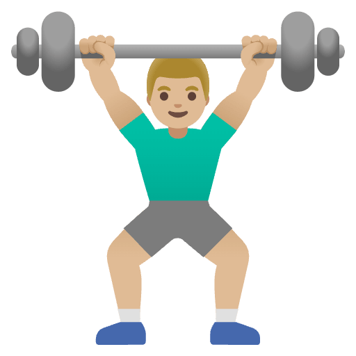 Man Lifting Weights Medium Light Skin Tone Emoji from Noto Emojis Set
