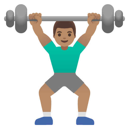 Man Lifting Weights Medium Skin Tone Emoji from Noto Emojis Set
