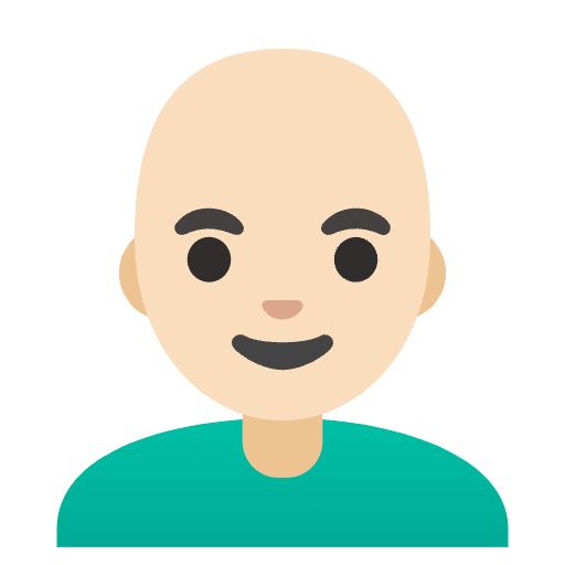 Man Light Skin Tone Bald Element from Noto Emojis Set
