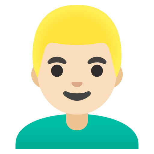 Man Light Skin Tone Blond Hair Emoji from Noto Emojis Set