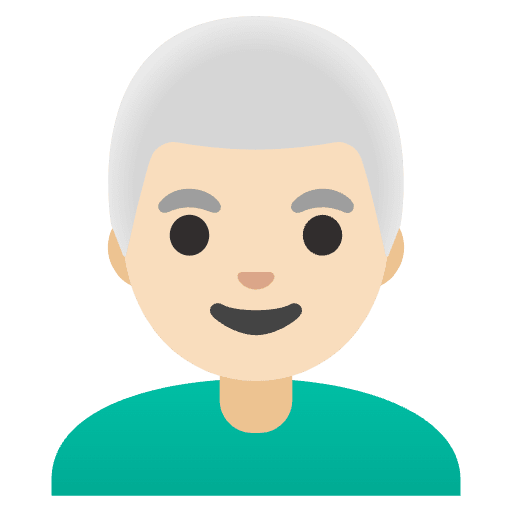 Man Light Skin Tone White Hair Emoji from Noto Emojis Set
