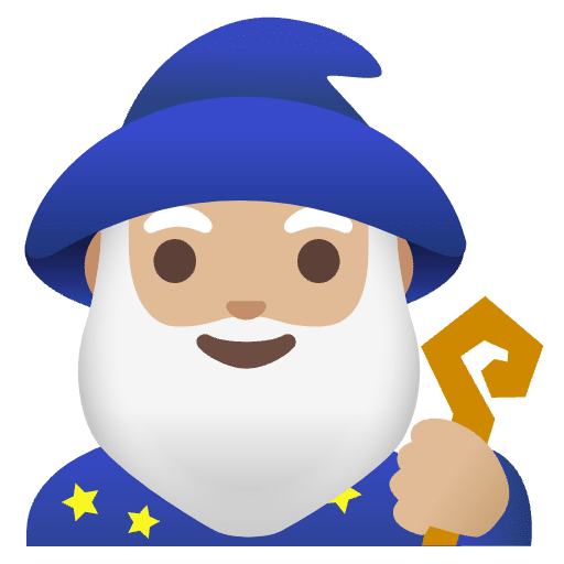 Man Mage Medium Light Skin Tone Emoji from Noto Emojis Set