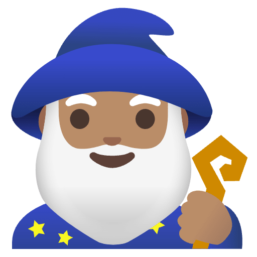 Man Mage Medium Skin Tone Emoji from Noto Emojis Set