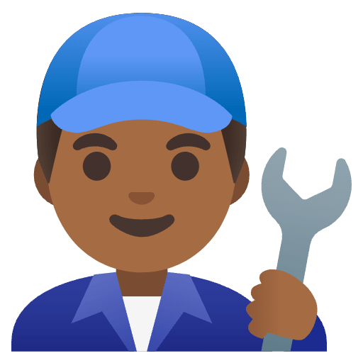 Man Mechanic Medium Dark Skin Tone Emoji from Noto Emoji Set