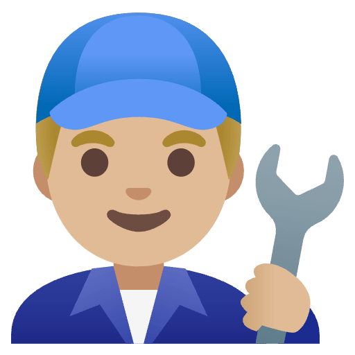Man Mechanic Medium Light Skin Tone Emoji from Noto Emojis Set