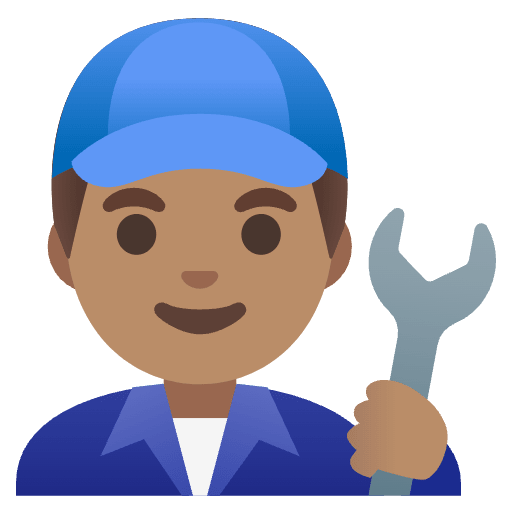 Man Mechanic Medium Skin Tone Emoji from Noto Emojis Set