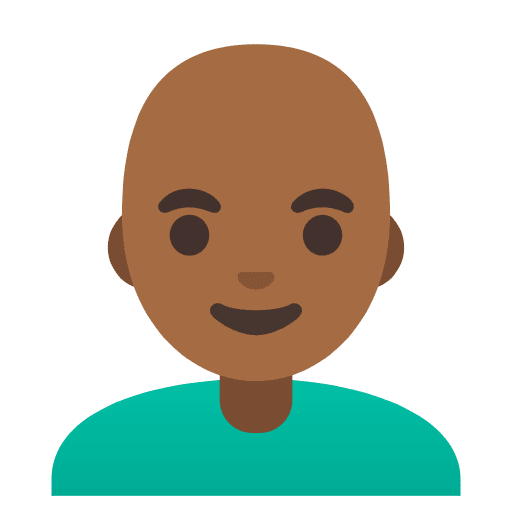 Man Medium Dark Skin Tone Bald Emoji from Noto Emoji Set