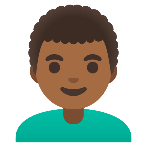 Man Medium Dark Skin Tone Curly Hair Emoji from Noto Emoji Set