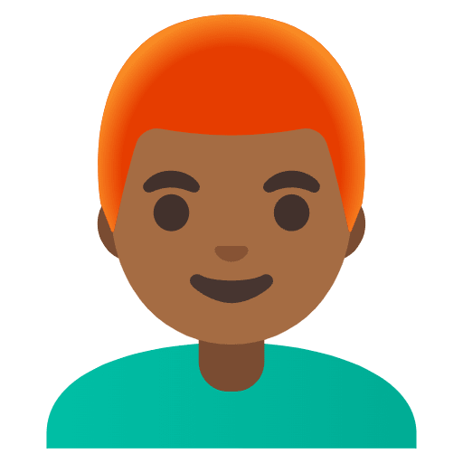 Man Medium Dark Skin Tone Red Hair Emoji from Noto Emojis Set