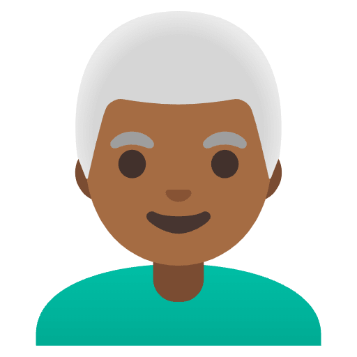 Man Medium Dark Skin Tone White Hair Element from Noto Emojis Set