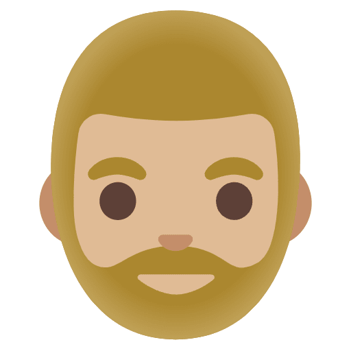 Man Medium Light Skin Tone Beard Emoji from Noto Emojis Set
