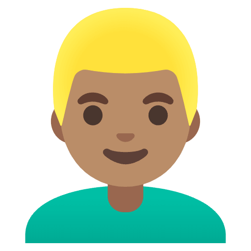Man Medium Skin Tone Blond Hair Emoji from Noto Emojis Set
