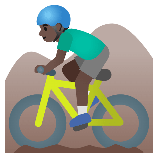 Man Mountain Biking Dark Skin Tone Element from Noto Emojis Set