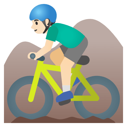 Man Mountain Biking Light Skin Tone Emoji from Noto Emojis Set