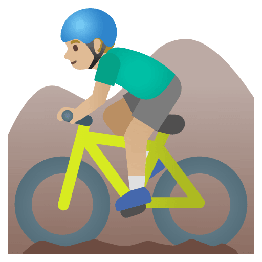 Man Mountain Biking Medium Light Skin Tone Emoji from Noto Emojis Set