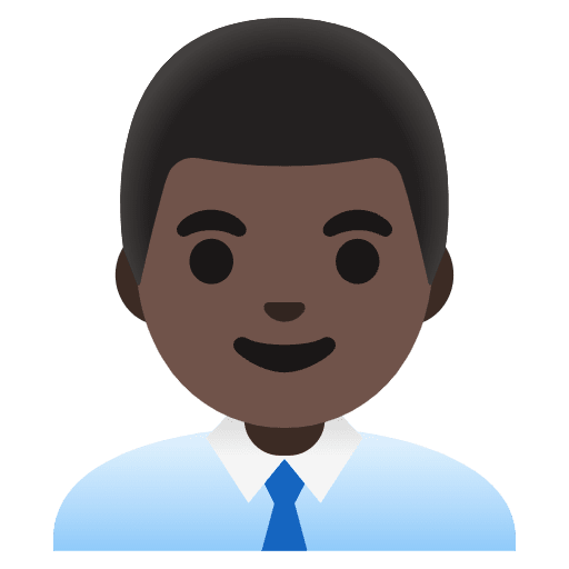 Man Office Worker Dark Skin Tone Element from Noto Emojis Set