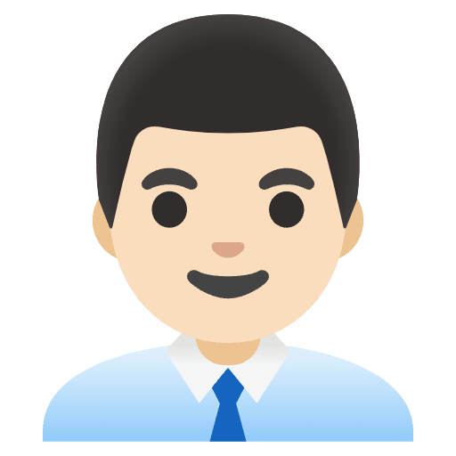 Man Office Worker Light Skin Tone Emoji from Noto Emojis Set