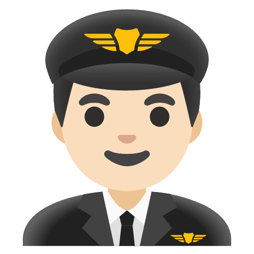 Man Pilot Light Skin Tone Emoji from Noto Emojis Set