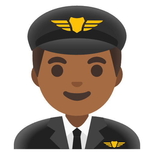 Man Pilot Medium Dark Skin Tone Element from Noto Emojis Set