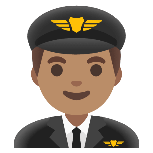 Man Pilot Medium Skin Tone Emoji from Noto Emoji Set