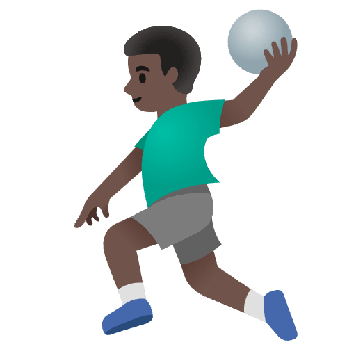 Man Playing Handball Dark Skin Tone Emoji from Noto Emoji Set