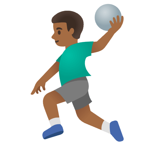 Man Playing Handball Medium Dark Skin Tone Element from Noto Emojis Set