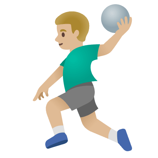 Man Playing Handball Medium Light Skin Tone Emoji from Noto Emoji Set