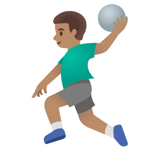 Man Playing Handball Medium Skin Tone Emoji from Noto Emoji Set