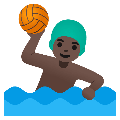Man Playing Water Polo Dark Skin Tone Emoji from Noto Emojis Set