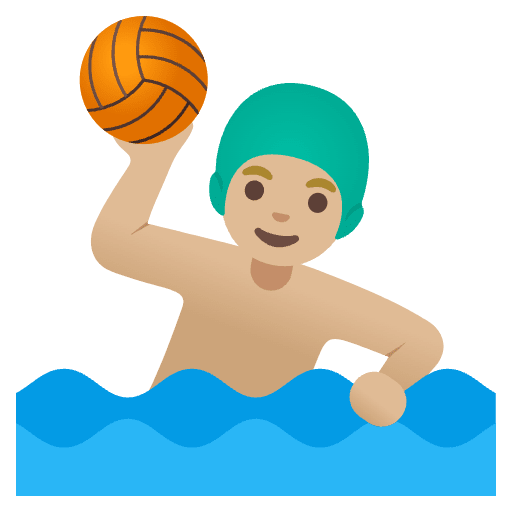 Man Playing Water Polo Medium Light Skin Tone Emoji from Noto Emoji Set