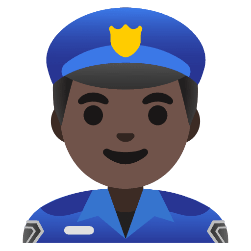 Man Police Officer Dark Skin Tone Emoji from Noto Emoji Set
