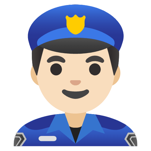 Man Police Officer Light Skin Tone Emoji from Noto Emoji Set