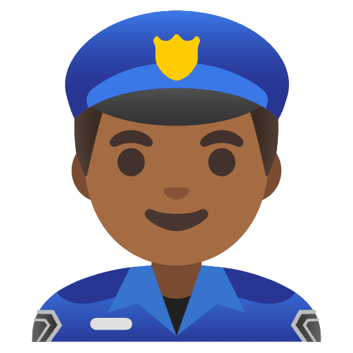 Man Police Officer Medium Dark Skin Tone Emoji from Noto Emojis Set