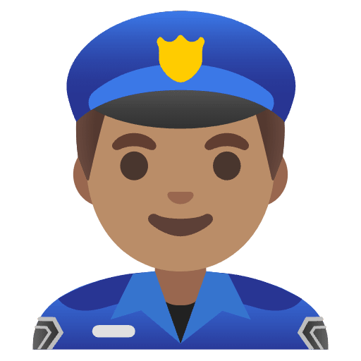 Man Police Officer Medium Skin Tone Emoji from Noto Emoji Set