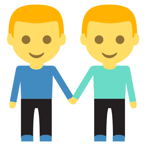 Men Holding Hands Emoji from EmojiTwo Colors Set