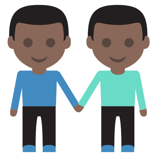 Men Holding Hands Dark Skin Tone Emoji from EmojiTwo Colors Set