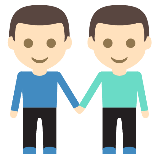 Men Holding Hands Light Skin Tone Emoji from EmojiTwo Colors Set