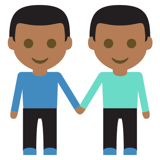 Men Holding Hands Medium Dark Skin Tone Emoji from EmojiTwo Colors Set