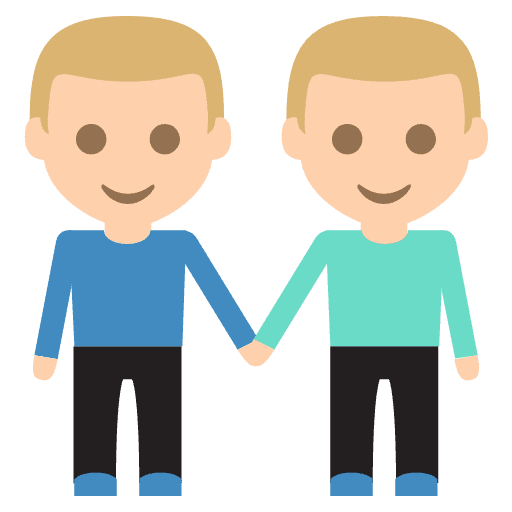 Men Holding Hands Medium Light Skin Tone Emoji from EmojiTwo Colors Set