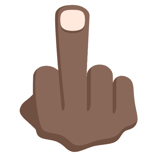 Middle Finger Dark Skin Tone Emoji from EmojiTwo Colors Set