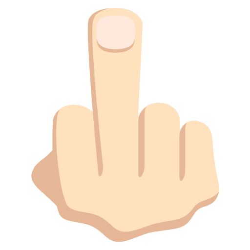 Middle Finger Light Skin Tone Emoji from EmojiTwo Colors Set