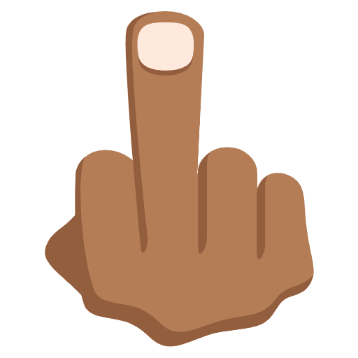 Middle Finger Medium Dark Skin Tone Emoji from EmojiTwo Colors Set